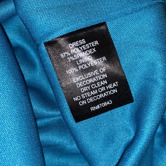 Jessica Howard Turquoise Blue Satin One Shoulder Cocktail Dress | Size 10 - Picture 7 of 8